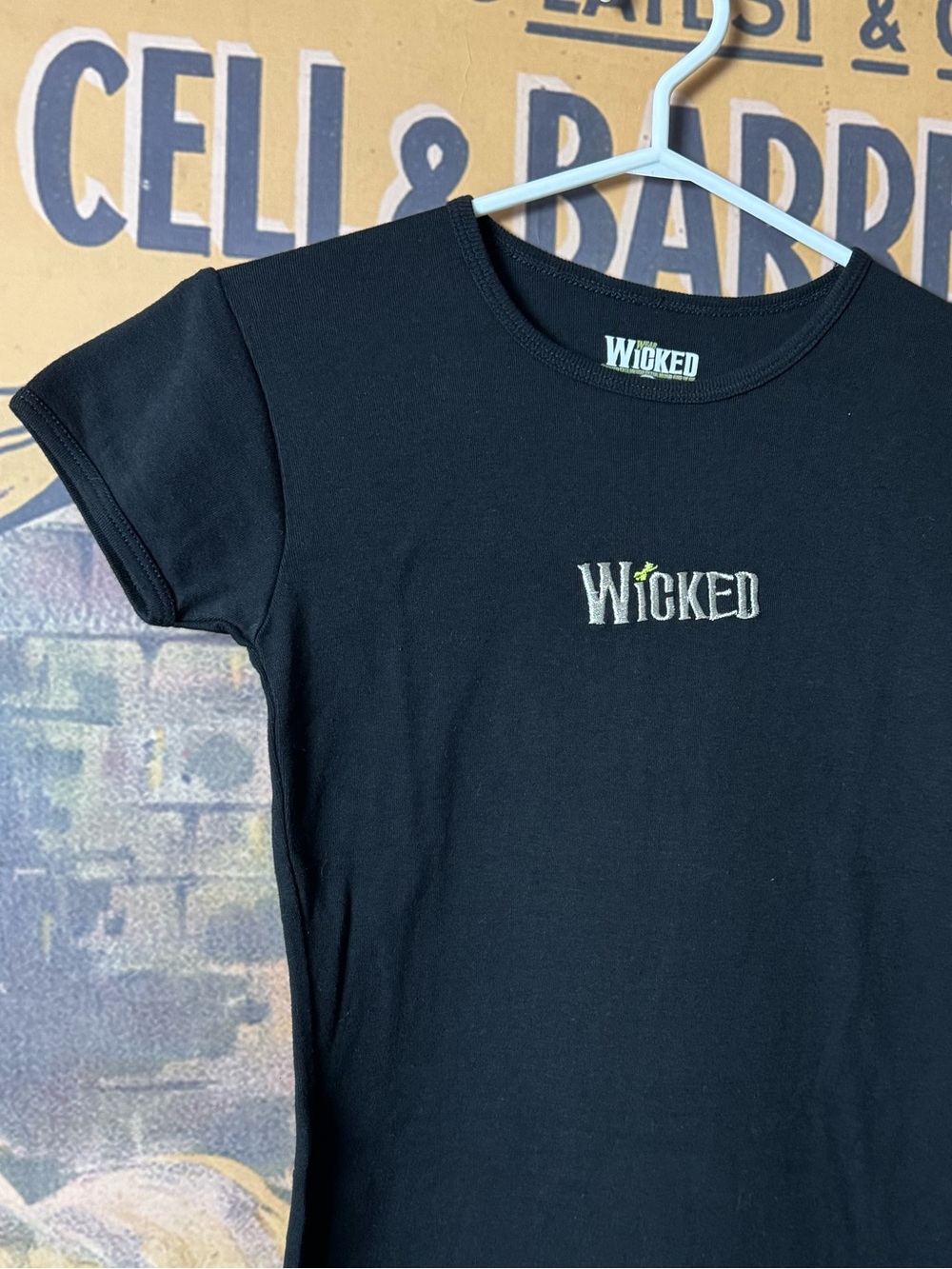 Wicked Broadway Musical Official Merch Embroidered Black T-Shirt